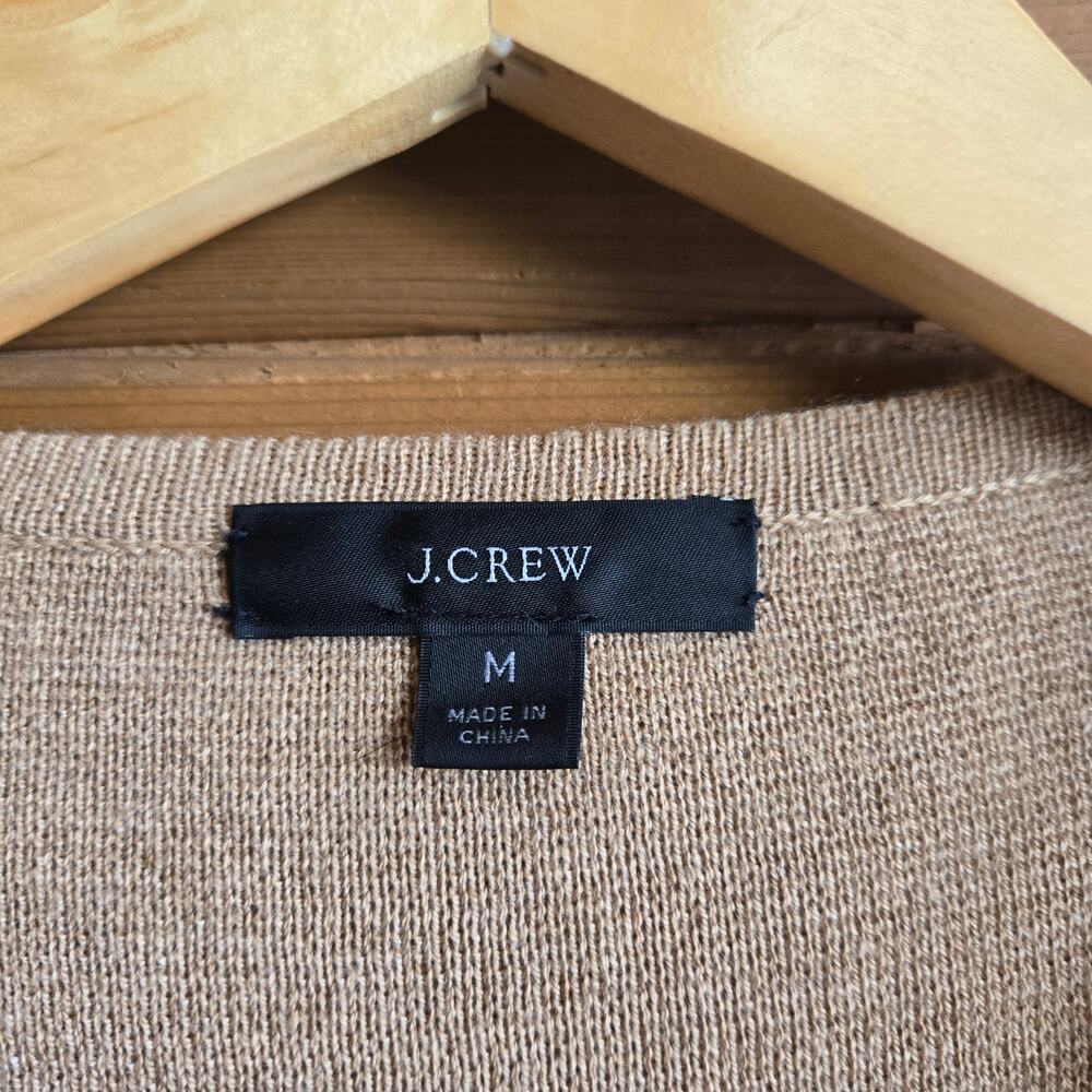 J. Crew Juliette Collarless Sweater Blazer Heathered Khaki Medium Cardigan Top - Picture 4 of 9